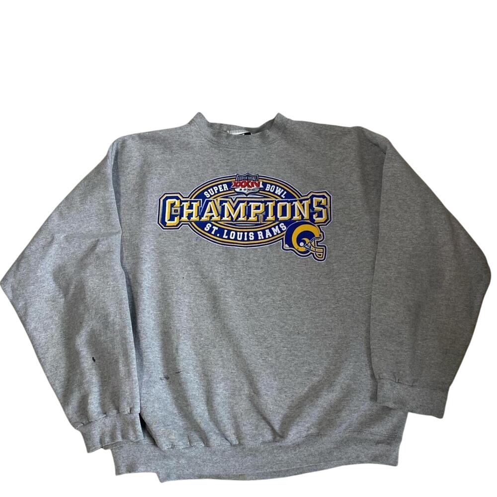 Puma Vintage 2x adult crewneck rams Sporty Popover Sweatshirt Gray